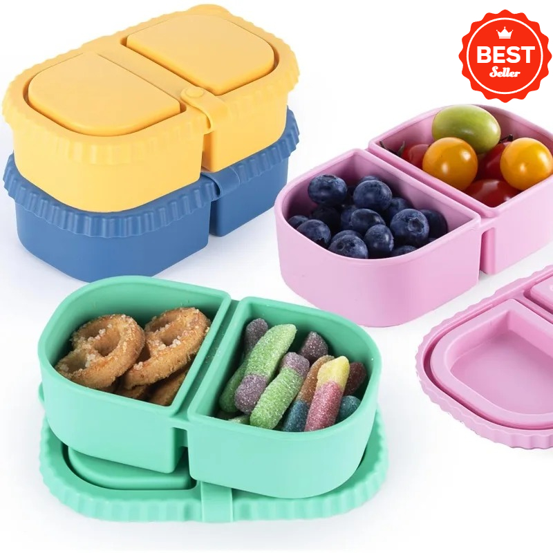 Food Snacks For Picnic - 뚜껑이 있는 재사용 가능한 실리콘 스낵